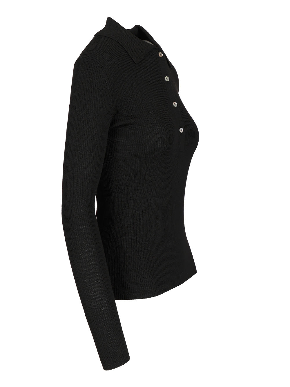 P.A.R.O.S.H. Long Sleeve Polo Shirt Knitwear - Black | 4a5d8125d89b8bd1033f8de77ea00df6e6e30e27