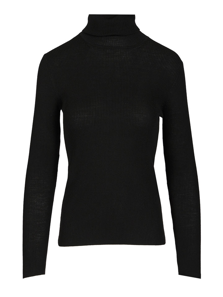 P.A.R.O.S.H. Ribbed Wool Turtleneck Knitwear - Black | 0f4089a37361a3a8383f84e35cb6c683f3fab33b