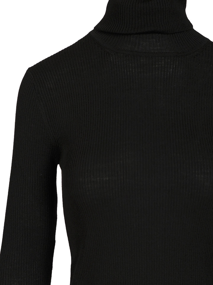 P.A.R.O.S.H. Ribbed Wool Turtleneck Knitwear - Black | c93f1ea4851d63ffa4926267fc457d7fa6f531f4