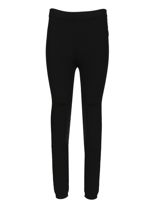 Wool Leggings Trousers Black