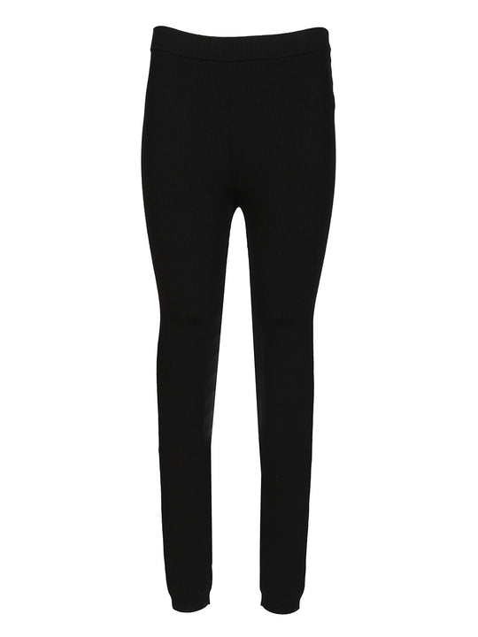 Wool Leggings Trousers Black