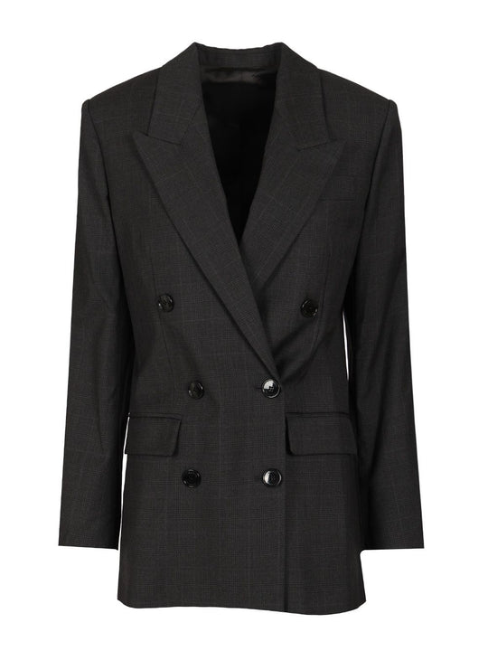 Jevima Wool Prince Of Wales Suit Jacket Jackets Grey