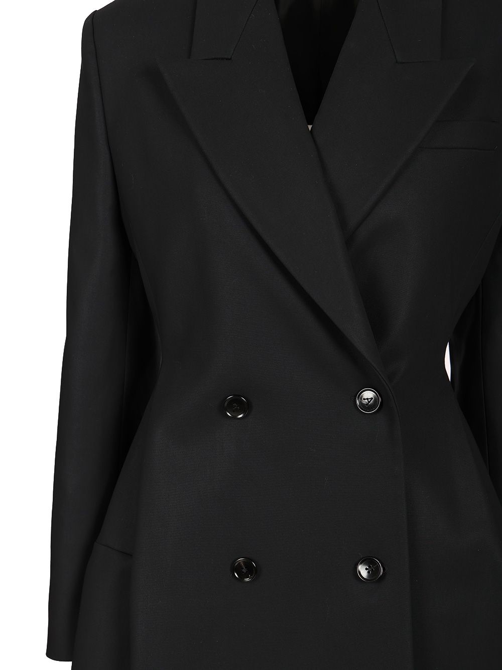 AlaÏA Double-Breasted Rounded Coat Coats - Blue | 3ea174c391cb6644be818a037be9bfe4ce00f0ea