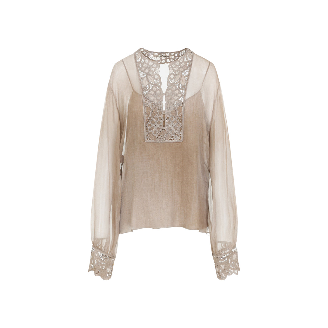 Ermanno Scervino Blouse - Brown | d668e121687d7d82b9e724b4e54e418f2767652c