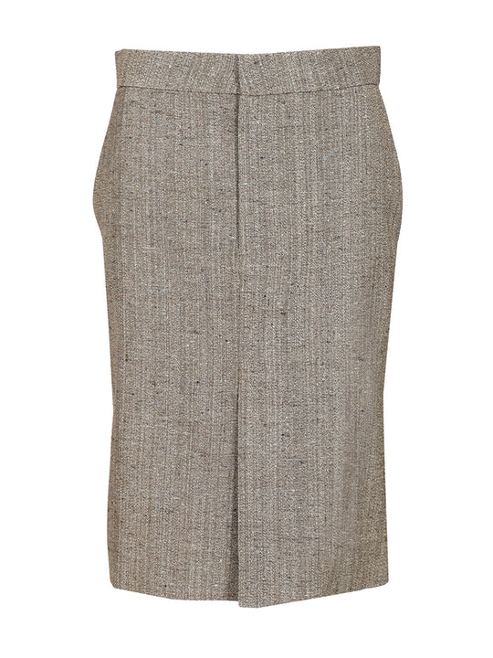 Midi Skirt In Viscose And Silk Skirts Grey