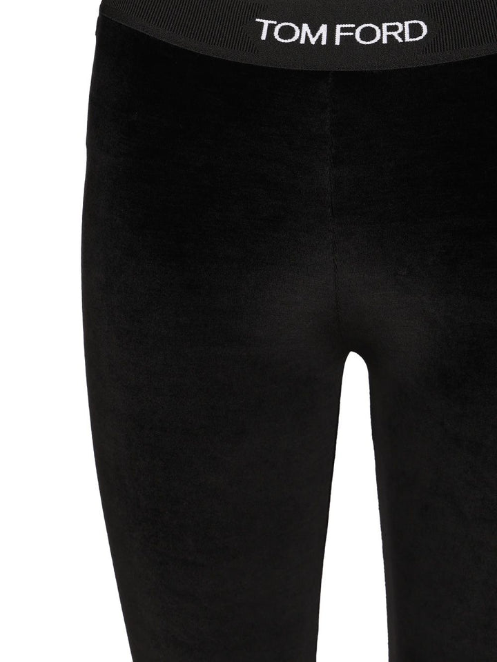 Tom Ford Stretch Logoed Leggings Trousers - Black | 73055e7adcaefd97ea08d93802c711a51af6dfcb