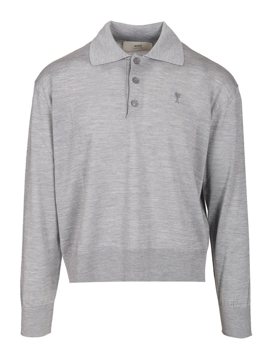 Ami De Coeur Polo Shirt Knitwear Grey