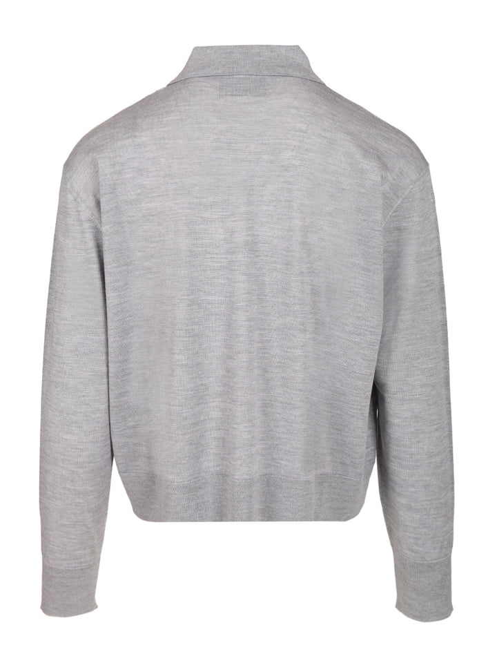 Ami Ami De Coeur Polo Shirt Knitwear - Grey | 475cce83620b09178428271c87906003d36bf817