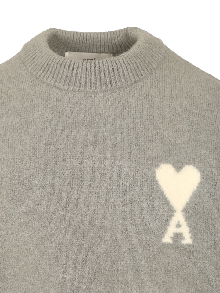 Ami Ami De Coeur Sweater Knitwear - Grey | 20308bd9a43d2993983f0f2f46975f0349edf504