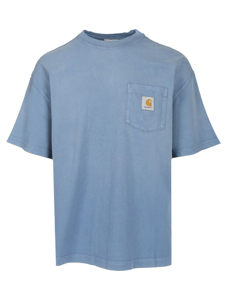 Carhartt Wip S/S Hudson Pocket T-Shirt - Light blue | 58b74393884e0bc6cfb9ac8f4451708b1609f432