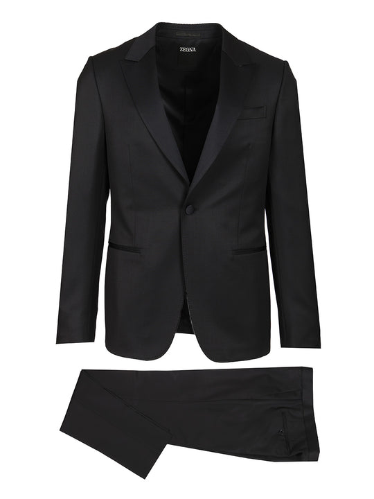 Wool And Mohair Tuxedo Dresses Black