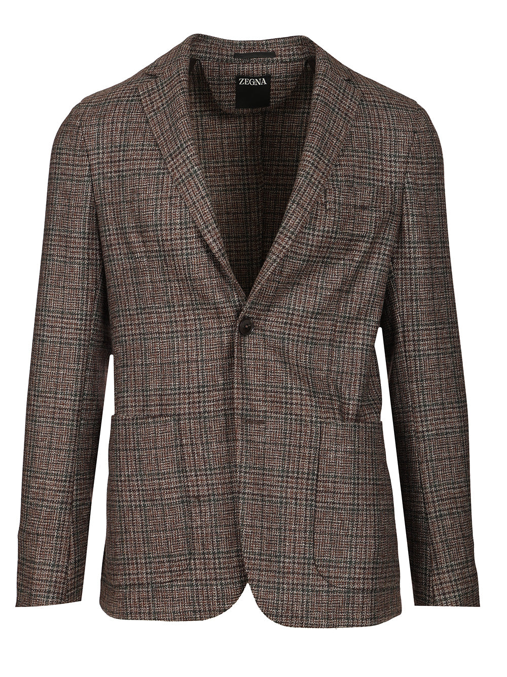 Ermenegildo Zegna Prince Of Wales Wool Jacket Jackets - Brown | 30b63068860b743a4ef9a9ffcfef8bd203d6362b