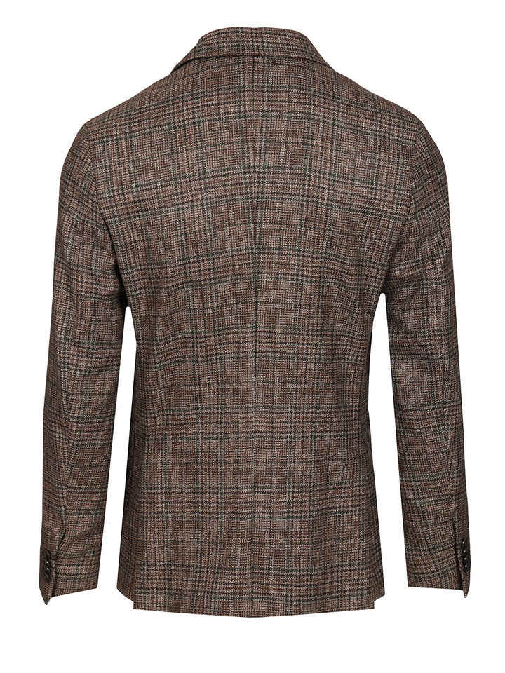Ermenegildo Zegna Prince Of Wales Wool Jacket Jackets - Brown | fe7eb0b7b60c1676db7e122adb72580b60e0deaf