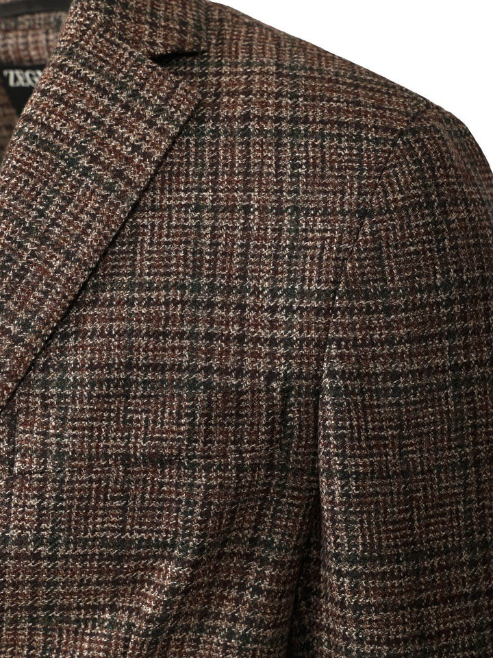 Ermenegildo Zegna Prince Of Wales Wool Jacket Jackets - Brown | 472addc28fe8026a92e1adc5ff16d031a0a20d1e