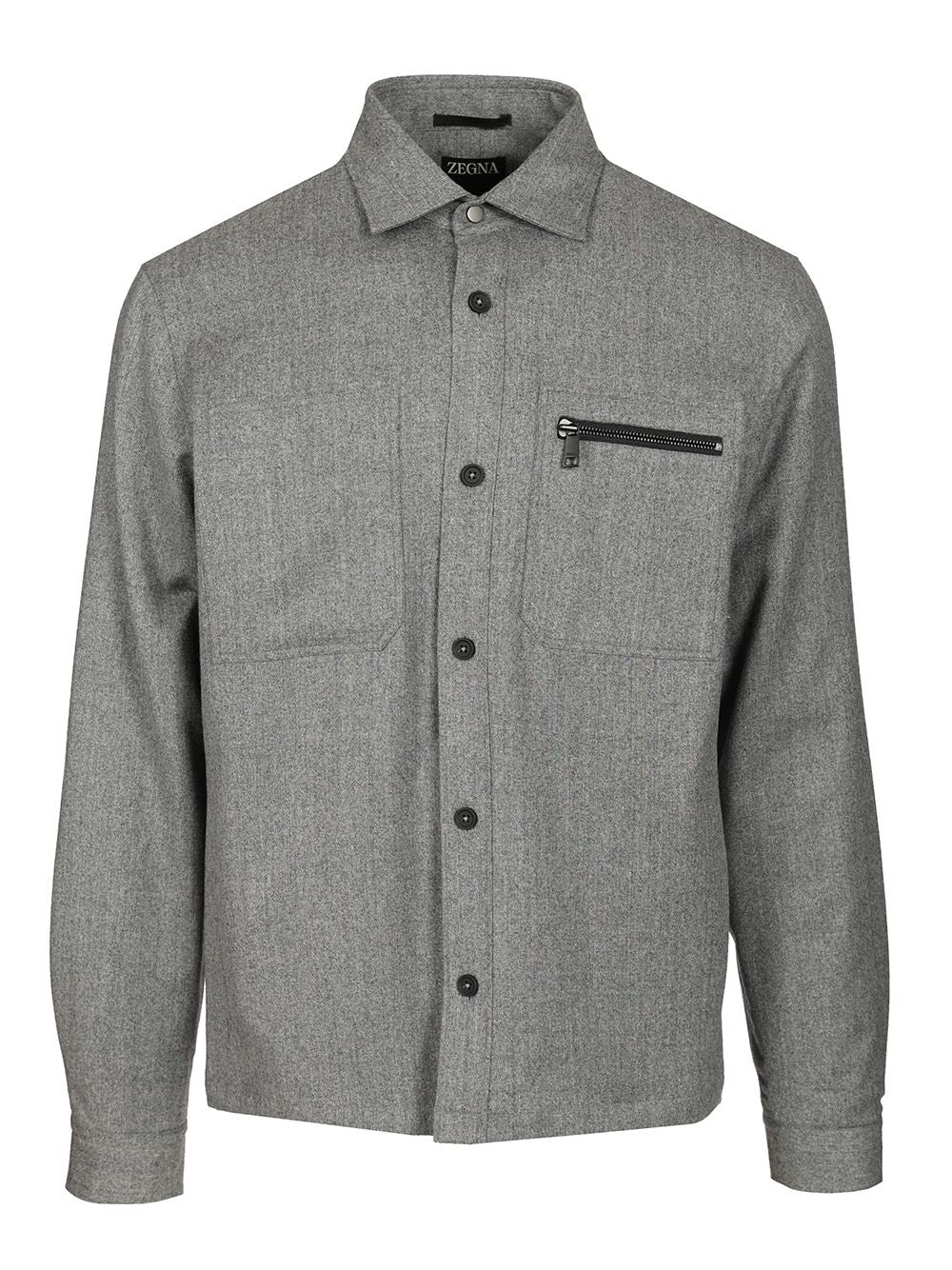 Ermenegildo Zegna Techmerino™ Overshirt Shirts - Grey | 347d14228b56eff2ed2aa30cde7c8139e84c65ea