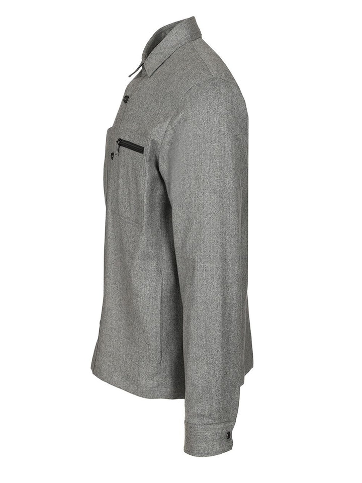 Ermenegildo Zegna Techmerino™ Overshirt Shirts - Grey | afb0582bc40ba974a7941bb2e87003408e6ee0f0