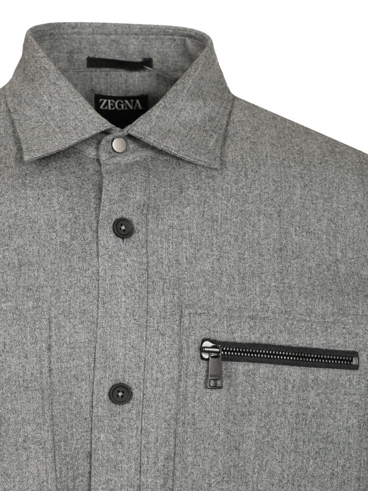 Ermenegildo Zegna Techmerino™ Overshirt Shirts - Grey | dbcee0fb1305d3df8db50eacc0fecb8a01225eb0