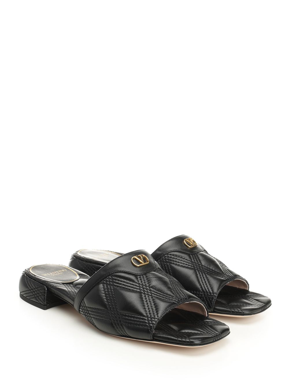 Valentino Garavani Quiltie 67 Sandals - Black | 215de66724b4b470c14b90934dee2dfb3fee667f