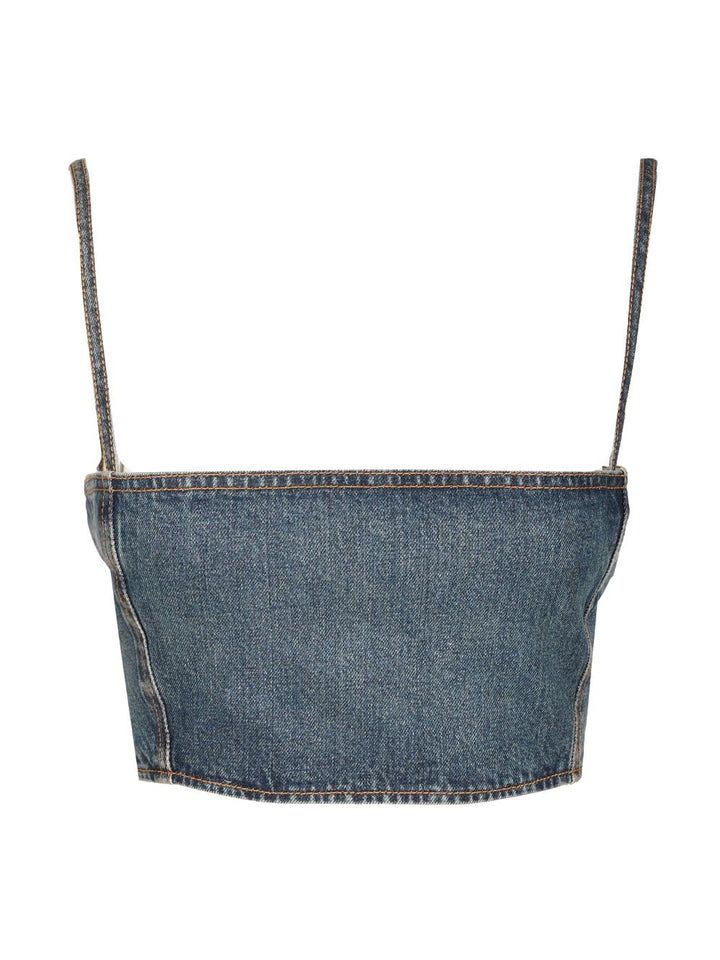 AlaÏA Bandeau Bustier Tops - Blue | 206dd4e34a27406ed8438e93ddcf519d87937172