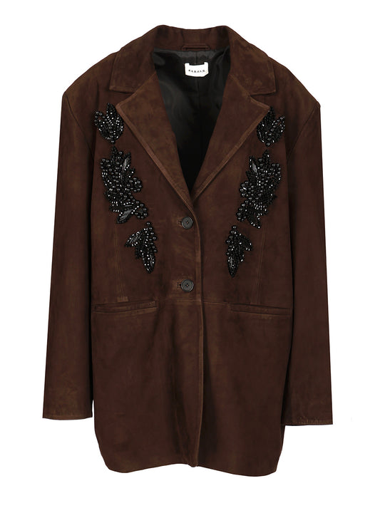 Jacket With Beaded Embroidery Jackets Brown