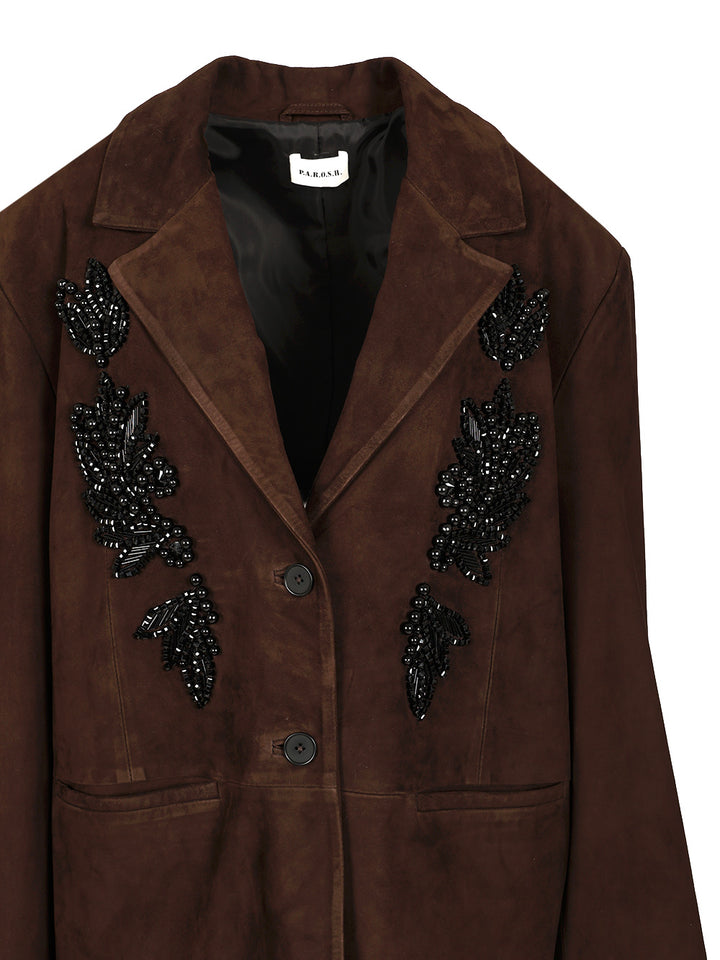 P.A.R.O.S.H. Jacket With Beaded Embroidery Jackets - Brown | e3d3aa51d87fae7cbfe96daf22bc8e5288f90cd9