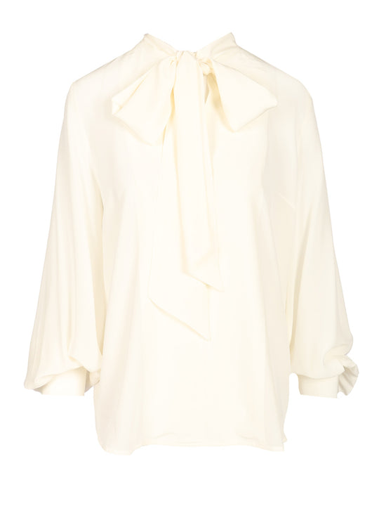 Silk Blouse Shirts White