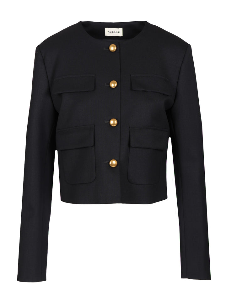 P.A.R.O.S.H. Gabardine Jacket Jackets - Blue | a14c97fe76bd53f37c3514ec5e22cb406bb7ca27