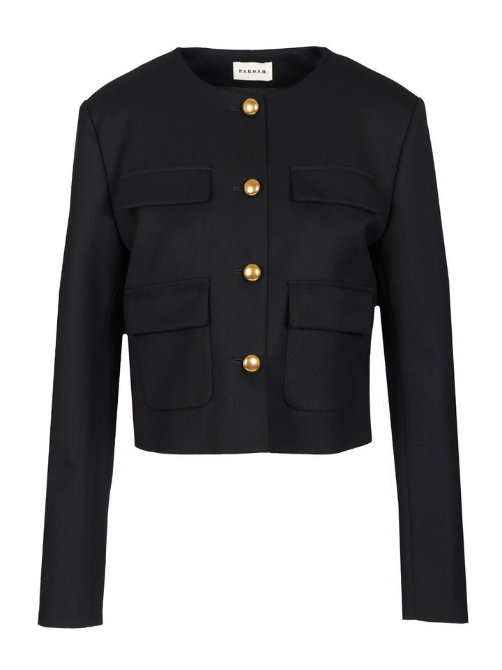 P.A.R.O.S.H. Gabardine Jacket Jackets - Blue | 10febf804030c8ba1947a1cf000284af855f1e78