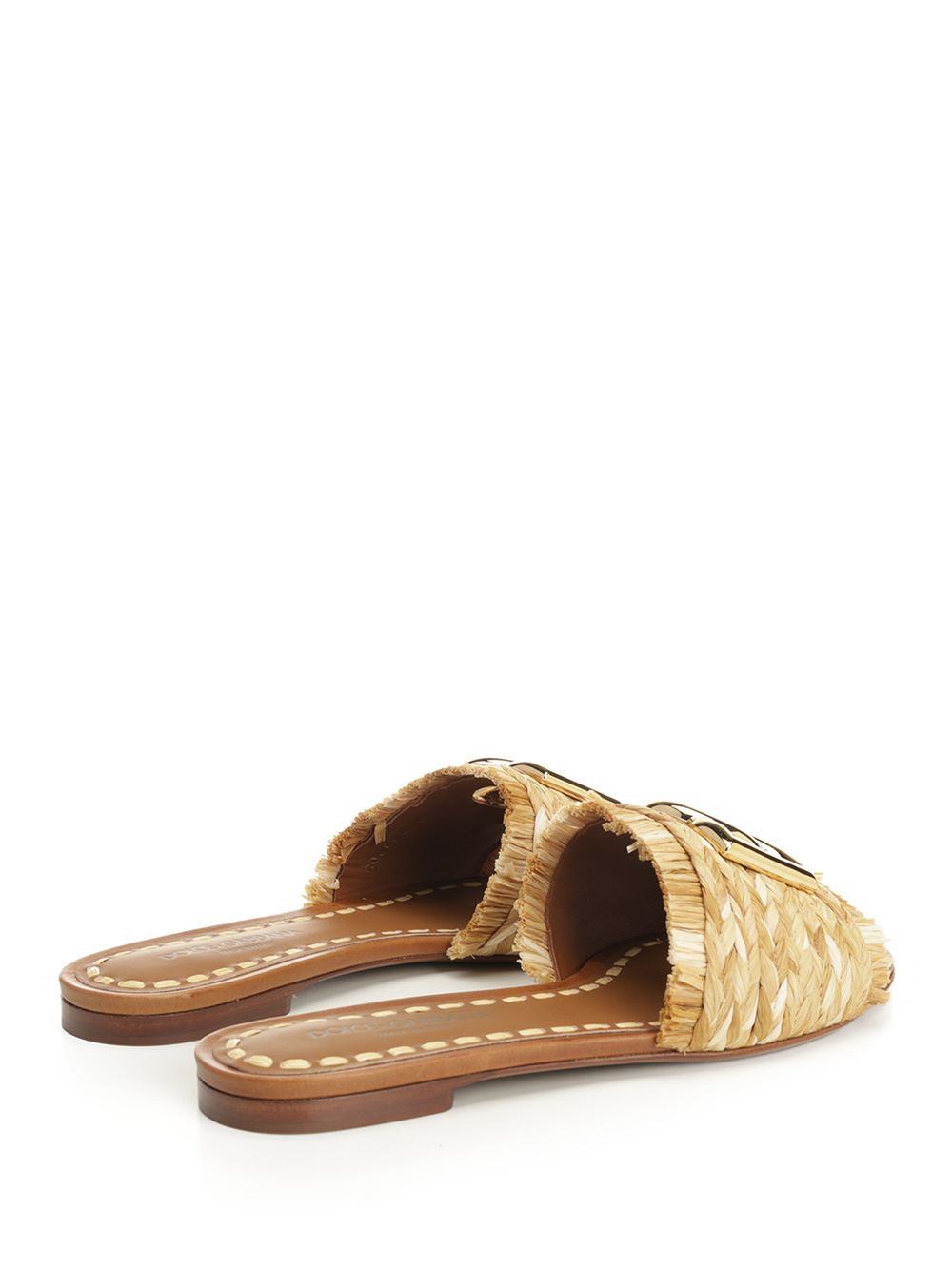 Dolce & Gabbana Raffia Slipper Sandals - Beige | a5878201779f3322b79e927e13c03a641b0310cf