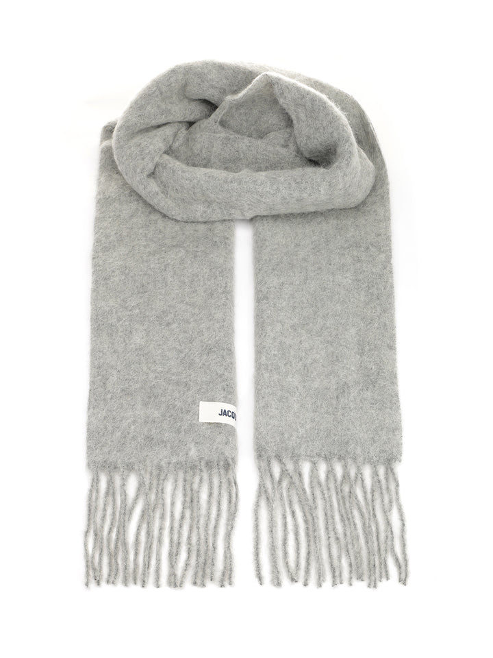 Jacquemus Wool Blend Scarf Scarves And Foulards - Grey | 75879ed35b496f3e8e185add1b904438d63cb87c