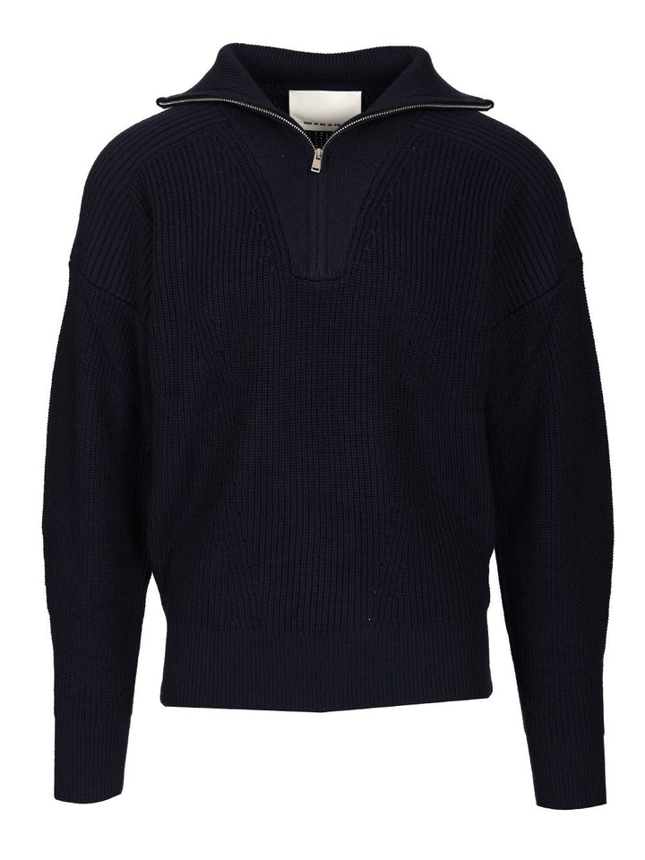Marant Benny Zip-Up Turtleneck Sweater Polo shirt - Blue | ac3487d9a30752c945f2d6f0aed740ec9413fec5