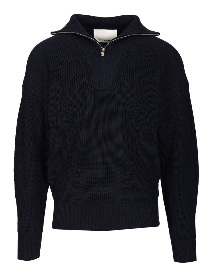 Marant Benny Zip-Up Turtleneck Sweater Polo shirt - Blue | cf9671be30d113f754d6d128bfddf50bb058bd6e