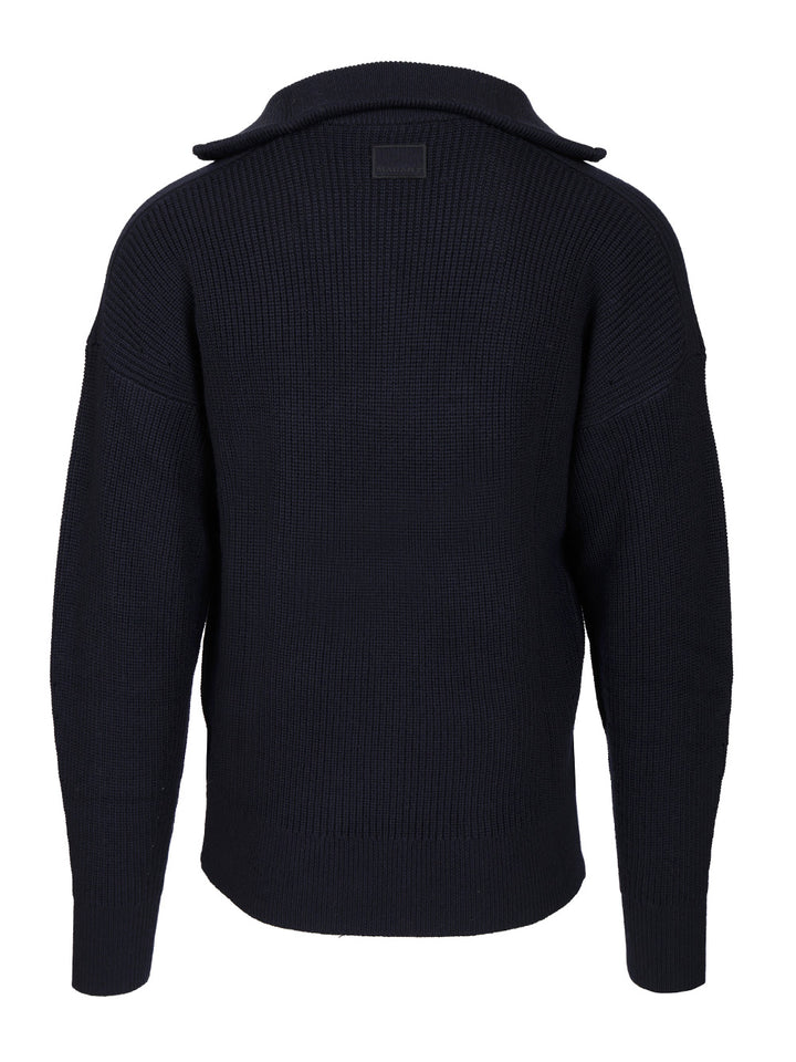 Marant Benny Zip-Up Turtleneck Sweater Polo shirt - Blue | d445ee9be2817b172d85c790cea7c9be2d26a425