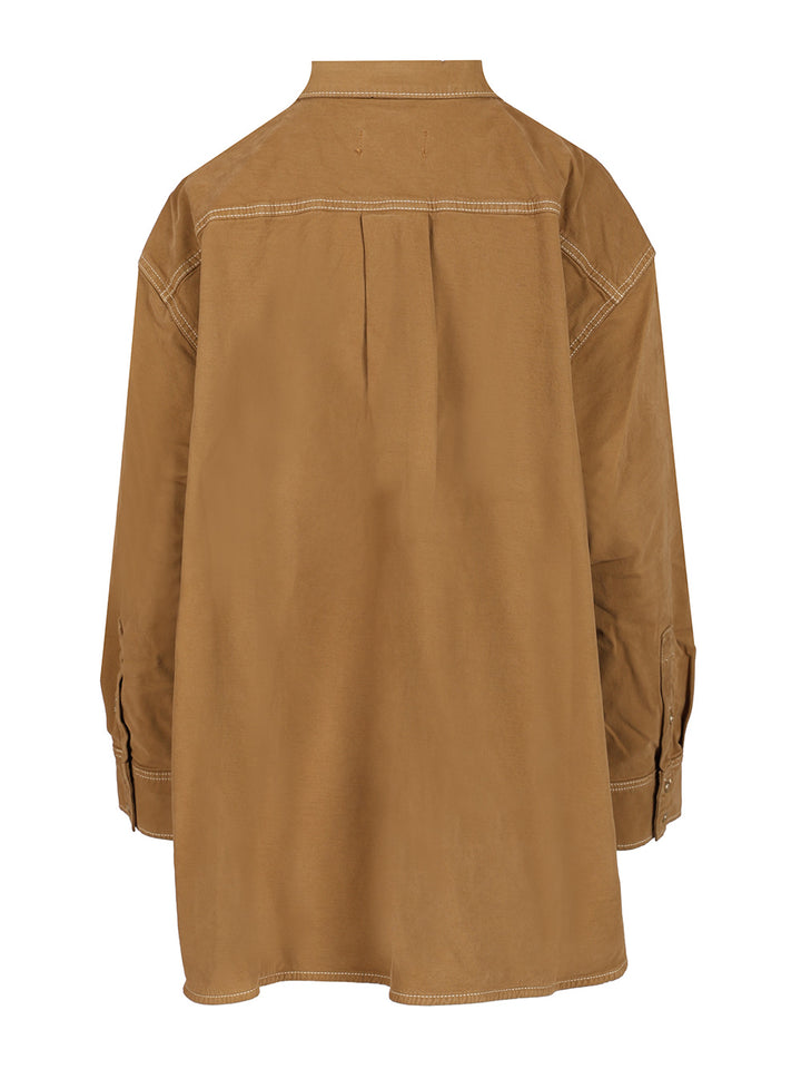 7 For All Mankind Nina Shirts - Brown | 88aa5cba2bdc904e5998f5d685d3514d25f25627