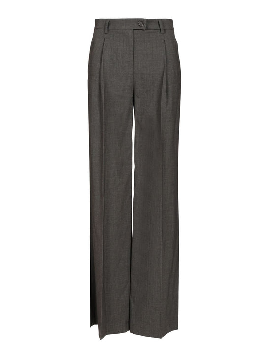 High-Waisted Trousers Grey