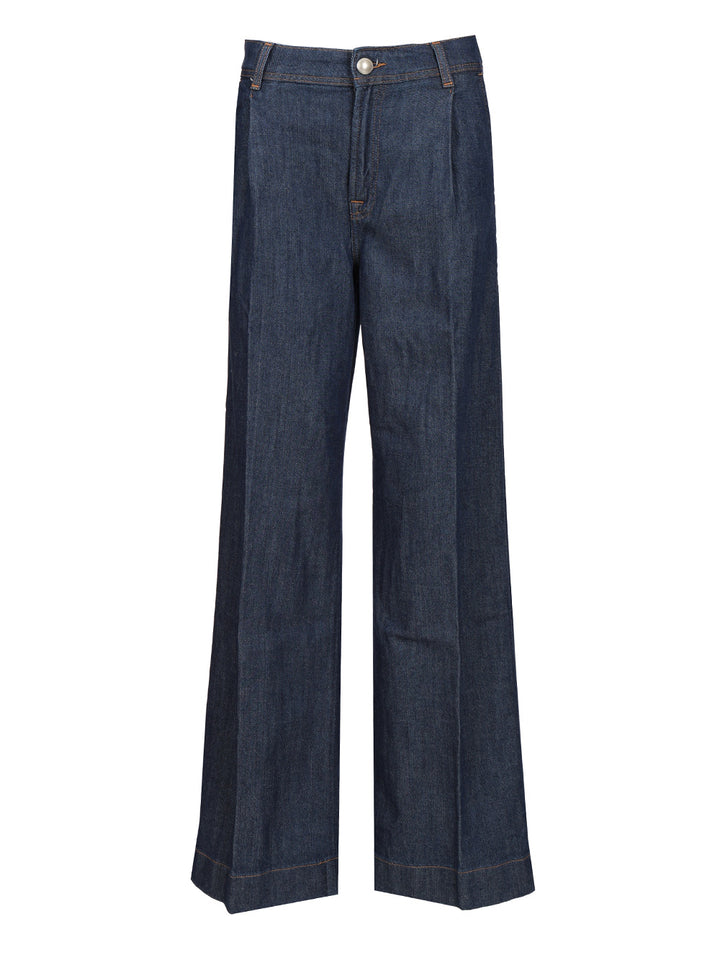 7 For All Mankind Pleated Trouser Jeans - Blue | a40cea9010af1d81ef3a221edf4ebd6666acb986