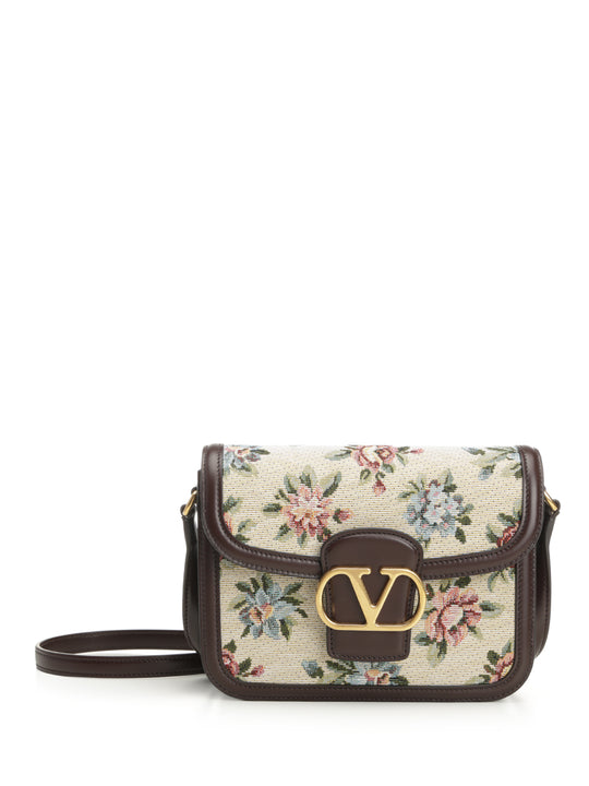9to5 Shoulder Bag In Jacquard Fabric With Papier Floral Shoulder Bags Multicolor