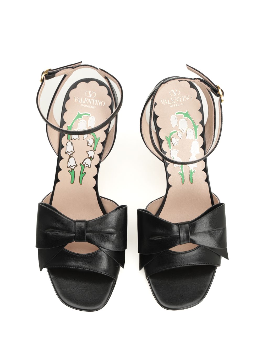Valentino Garavani Bowow Kidskin Sandal Sandals - Black | b215f2e57622dbd736727e599c35ffac50e8b26e