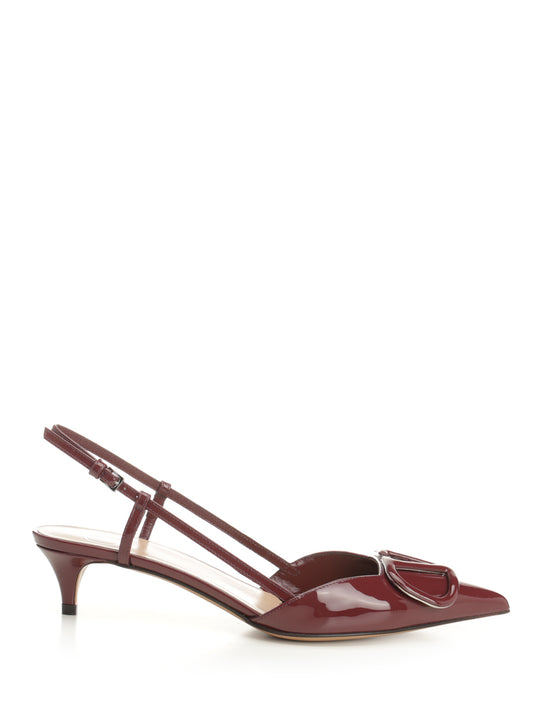 Patent Leather Vlogo Slingback Pumps Bordeaux