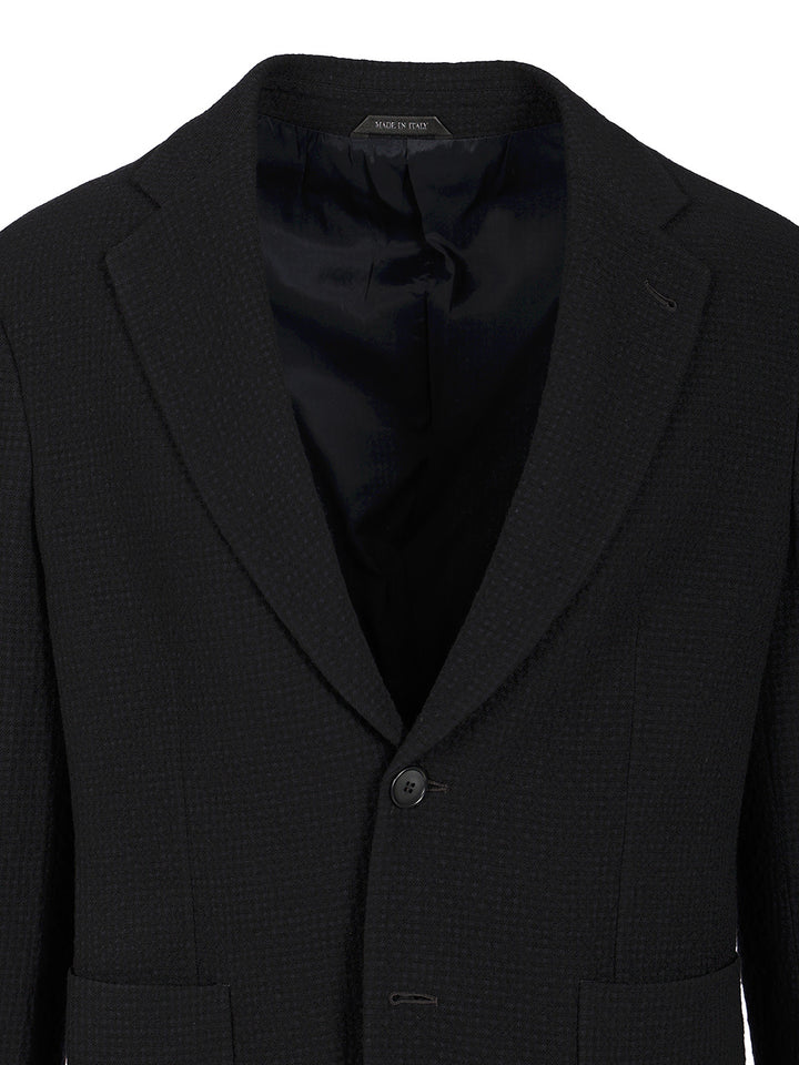 Giorgio Armani Single-Breasted Stretch Wool Jacket Jackets - Blue | 821df86f4ccf88ea961ba10fc9262e8cc493ae13