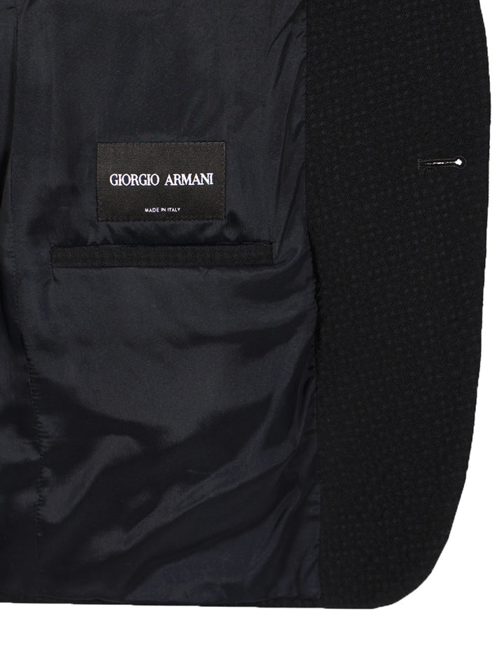 Giorgio Armani Single-Breasted Stretch Wool Jacket Jackets - Blue | 768545761fd255efd8cf2d7bda692953202e4e6c