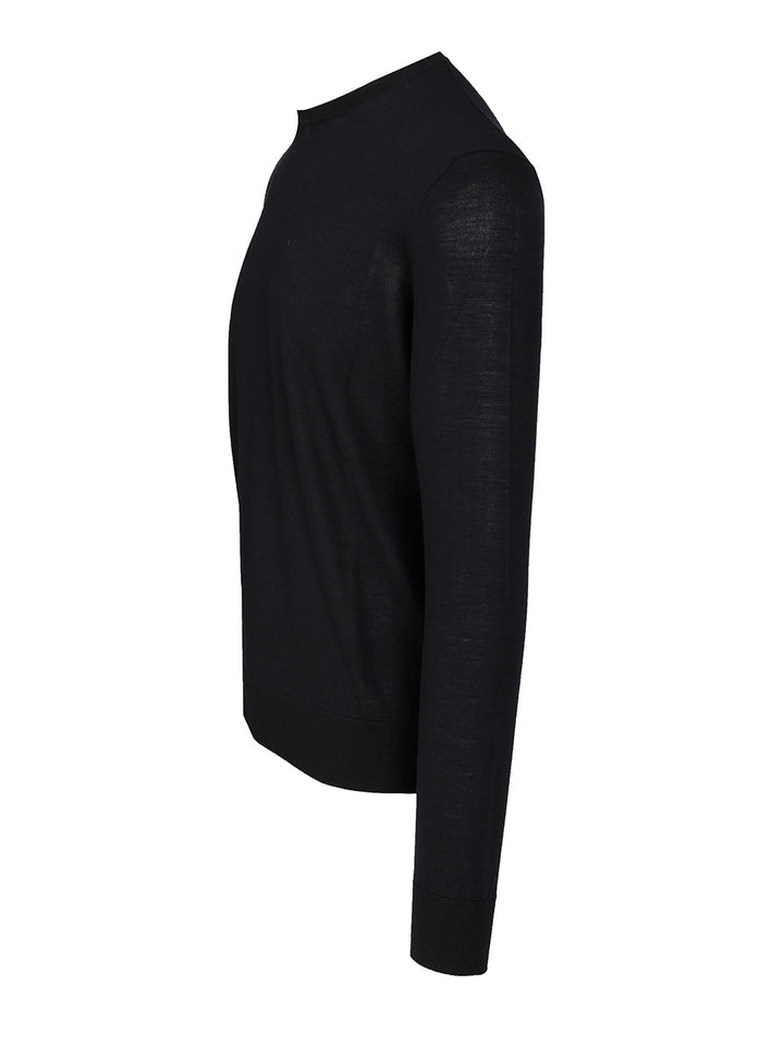 Giorgio Armani Crew Neck Wool Sweater Knitwear - Blue | 2e9e2a2763c4afd09f983a3d0c97bc276f3caf4b