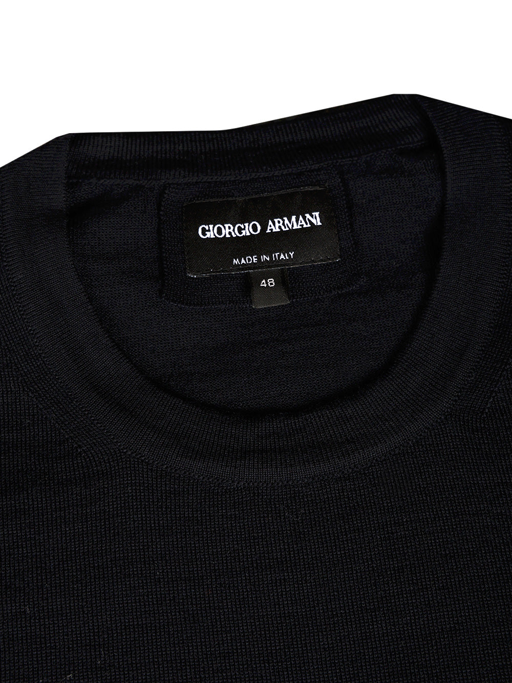 Giorgio Armani Crew Neck Wool Sweater Knitwear - Blue | 4020f668d5bd5a0c346ae7343ed3885165040462