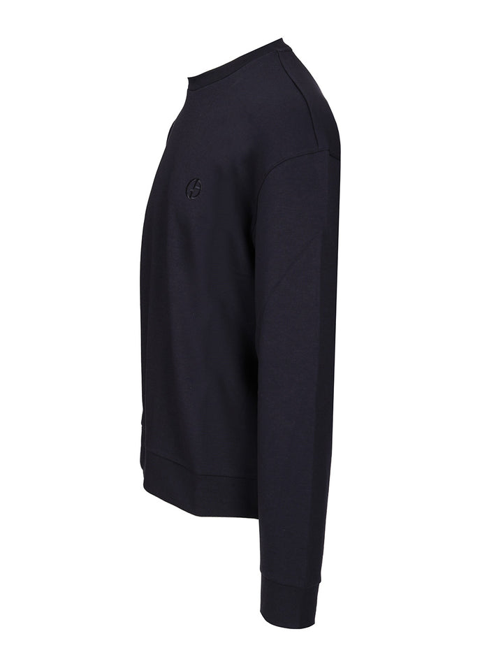 Giorgio Armani Cotton Cashmere Sweatshirt Sweatshirts - Blue | ee77914f3122178778b091fa96c833aa0aa79ed8