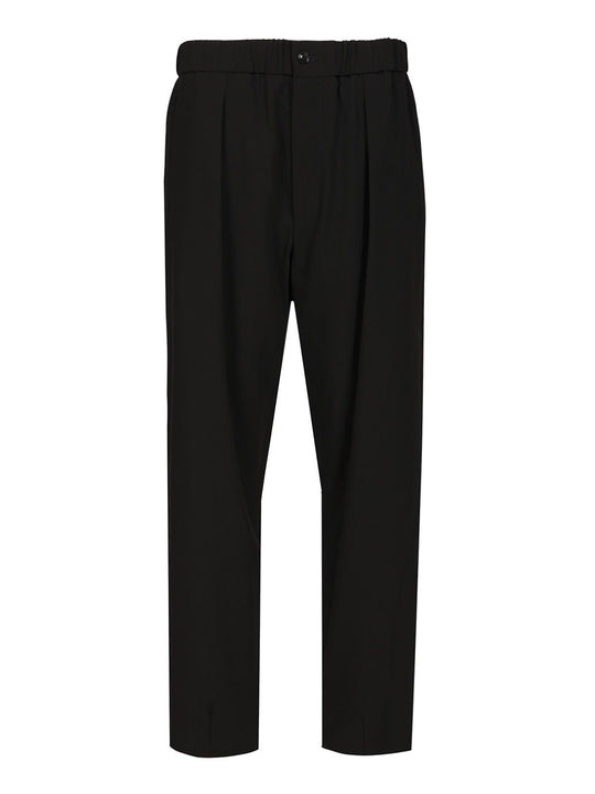 Single Pleat Trousers Elegant Trousers Black