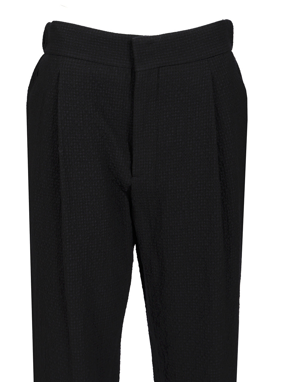 Giorgio Armani Stretch Wool Single Pleat Trousers - Blue | ad2cb057346bcb194a420daccccb1515487ac898