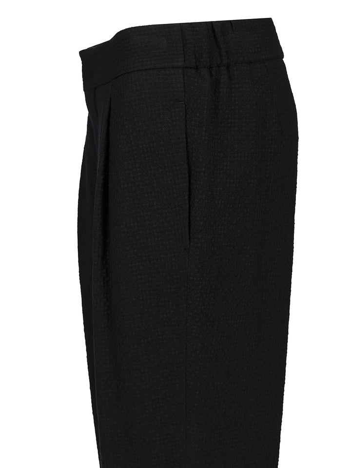 Giorgio Armani Stretch Wool Single Pleat Trousers - Blue | 59372f36eef9764d283b260a2b04edc76c51595f