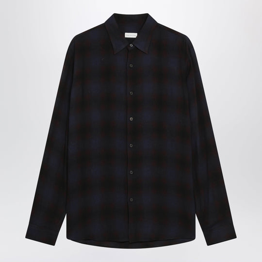 Brown Check-Pattern Viscose Shirt