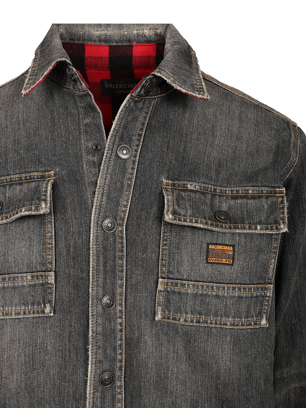 Balenciaga Denim Overshirt Shirts - Grey | 408986ec7917396be9b51a7c6b99b6971ad3d92d