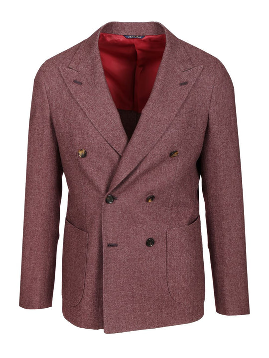 Double-Breasted Blazer Jackets Bordeaux